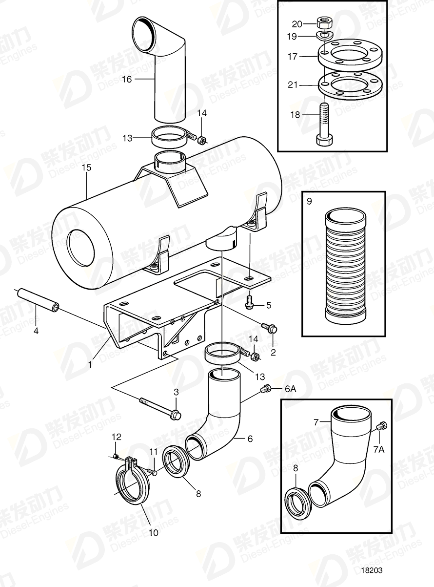 VOLVO Spacer sleeve 3828548 Drawing